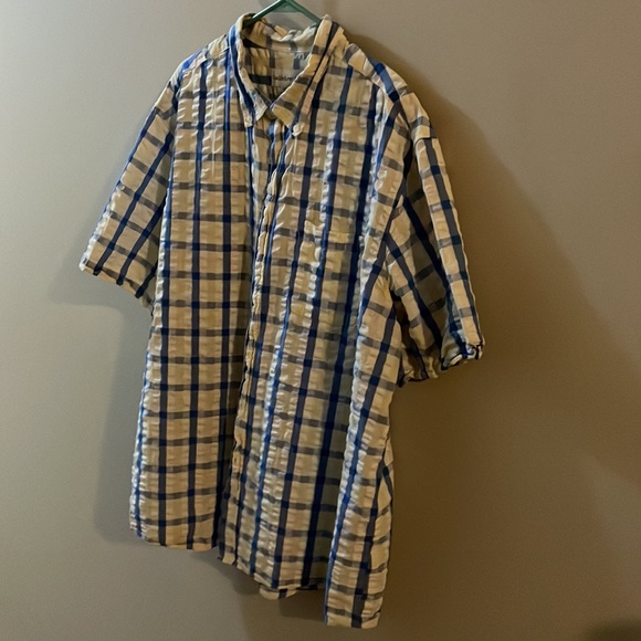 Long sleeve blue and white checkered izod - Picture 3 of 4